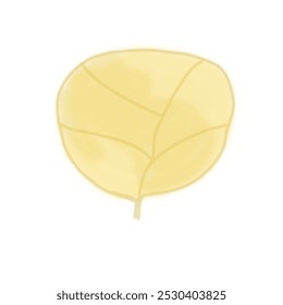 Drawing line of big brown leaf