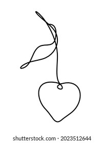 Drawing line cherry on the white background