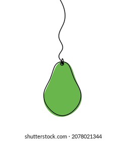 Drawing line  color avocado on the white background. Vector