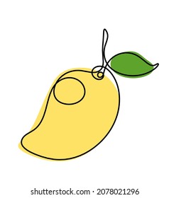 Mango de color de la línea de dibujo sobre el fondo blanco. Vector