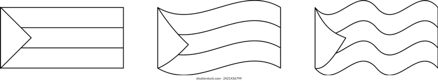 drawing line flag of the country of Palestine. collection of national flags of the country of Palestine flat model. wavy. wavy enough