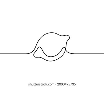 Limón de línea de dibujo sobre el fondo blanco. Vector