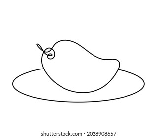 Dibujar la línea de mango en el fondo blanco. Vector