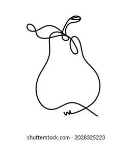 Drawing line pear on the white background.Vector