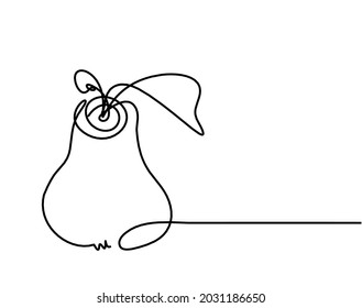 Drawing line pear on the white background.Vector