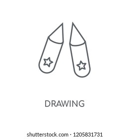 Drawing linear icon. Drawing concept stroke symbol design. Thin graphic elements vector illustration, outline pattern on a white background, eps 10.