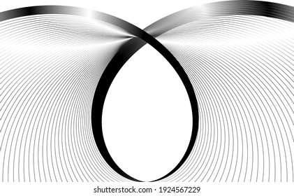 drawing lines creating an architectural pattern, veil, spiral. creative minimalist design