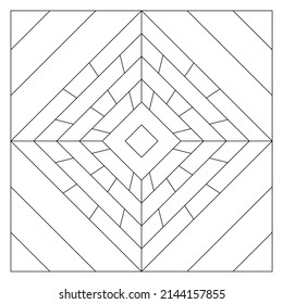 Dibujo de líneas para formar un diamante con un agujero en forma de diamante en el medio. Página de color fácil para la desintoxicación digital. EPS8 #493