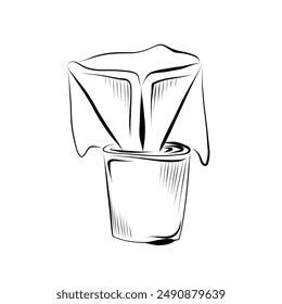 drawing lines. line art coffee filter. Vector minimalistic