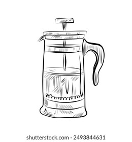 drawing lines. line art coffee filter. Vector minimalistic