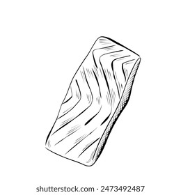 dibujo de líneas. arte de línea - pieza de pescado.. Vector minimalista