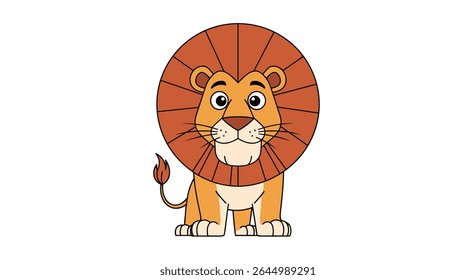 Desenho de um Leão de Pé nas Pernas Traseiras com uma Mane Ocupada