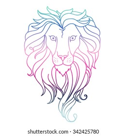 ?olored drawing lion. Vector