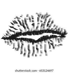 Drawing of lips, kisses