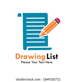 Drawing list logo template illustration
