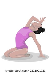 The drawing of a little ballerina. Vector graphics. Isolated on transparent background.