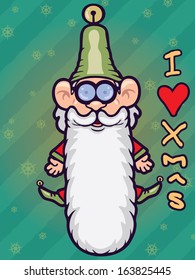Drawing of a little cartoon dwarf doll character