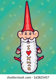 Drawing of a little cartoon dwarf doll character