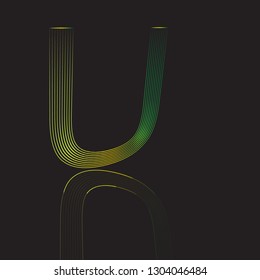 In the drawing the logo of the letter U. Logo for the site, the logo for the enterprise. Logo in the form of engraving, logos with shadow