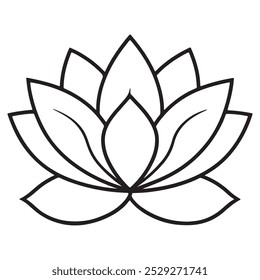Um desenho de uma flor de lótus com um fundo branco
