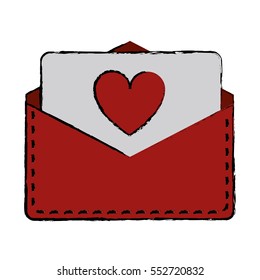 drawing love heart  envelope mail valentine letter