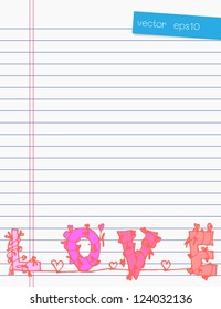 Drawing love letter on paper