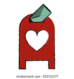 drawing love mail post box message valentine
