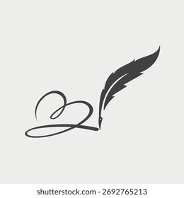 Zeichnen Liebe mit einem Feder Stift Design Konzept. Vektorgrafik.