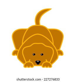 drawing of a lying dog in flat style
