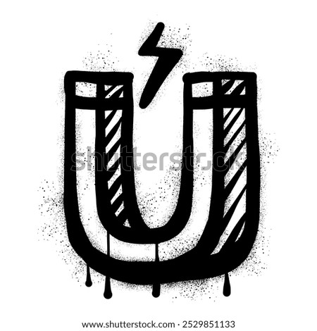 Drawing magnetic graffiti with black spray paint