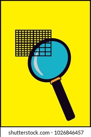 drawing magnifying glass vector