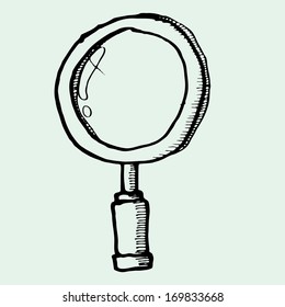 drawing of magnifying glass vector