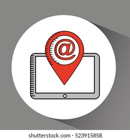 drawing mail pointer map design vector illustration eps 10