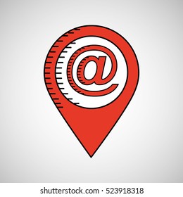 drawing mail pointer map design vector illustration eps 10