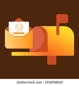 Drawing of a mailbox with an incoming letter in an envelope