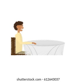 drawing man alone sitting date