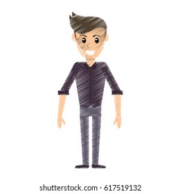 drawing man avatar standing smile