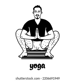 drawing of a man doing yoga