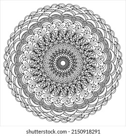Drawing mandala. Oriental patterns. Vector illustration