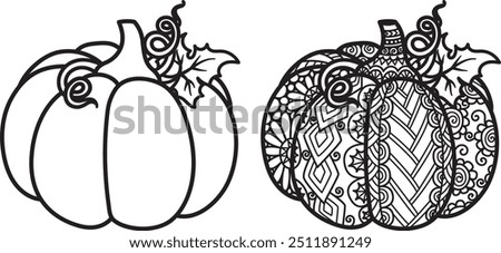 Similar – Image, Stock Photo Ornamental pumpkins in a wooden box