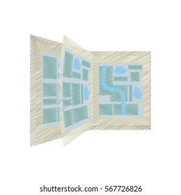 drawing map guide location travel vector illustration eps 10
