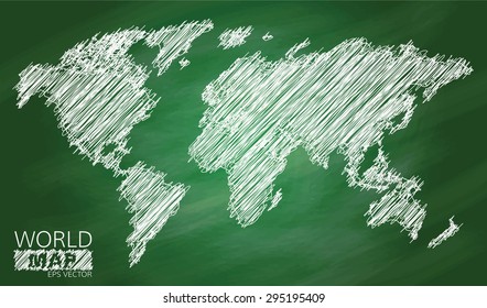 Drawing of map on blackboard