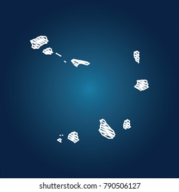 Drawing map on blackboard of Cape Verde. drawn on chalkboard with scribbled map of Cape Verde can be use for education. vector illustration.