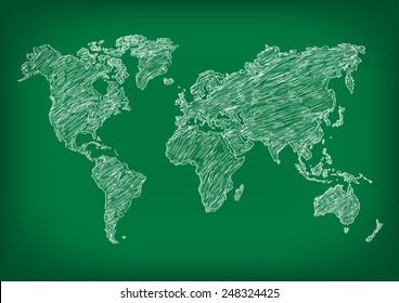 Zeichnung auf der Tafel.Vektorgrafik