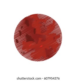 drawing mars planet red space