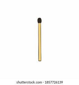 Dibujo de una coincidencia aislada en un fondo blanco. Ilustración plana vectorial sobre el tema del fuego y el peligro.