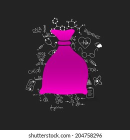 Drawing medical formulas: sack