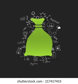 Drawing medical formulas: sack