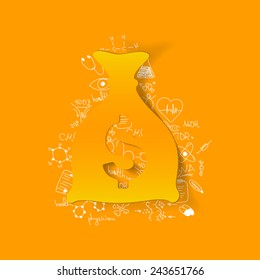 Drawing medical formulas: sack