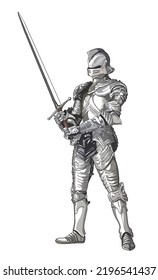 Drawing medieval plate armor, full body plat, art.illustration, vector
